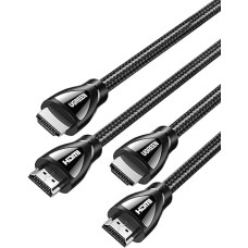 UGREEN HDMI 2.1 Cable Pack of 2 High Speed HDMI Cable 8K @ 60Hz / 4K @ 120Hz with Ethernet 48Gbps Supports Dynamic HDR 10, 3D, eARC, Dolby Vision, HDCP 2.2 & 2.3 Compatible with PS5/PS4 etc. (2M)