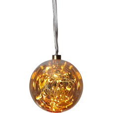 EGLO LED Christmas Bauble for Indoor, Illuminated Glass Ball for Hanging, Light Ball Amber Hanging, Warm White, Power Operated, Diameter 15 cm, 410591, Copper