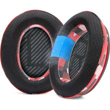 WC Freeze QC35 - Cooling Gel Ear Pads for Bose QC35 and QC35ii (QuietComfort 35) Headphones and More | Breathable Sports Fabric, Cooling Gel, Extra Thick and Cooler Longer | Red Prism