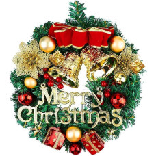 Christmas Wreath 32cm Christmas Garland Christmas Wreath Decorations Hanging on Door Fireplace Window