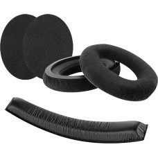 GEEKRIA QuickFit Velour Replacement Ear Pads + Replacement Headband Pad for Senheiser HD380 PRO, HD380, PC350, Game Zero Headphones, Ear Pads + Repalcement Headband Pad