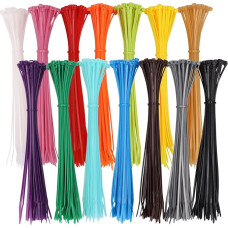 700 Pieces 8 Inch Colored Cable Ties, 200mm x 3.6mm Nylon Multipurpose Plastic Cable Ties Secure Self Locking 14 Colors Cable Ties for Home Garden Office DIY