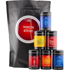 Hallingers Winter Kitchen - Wonder Bag XXL Gourmet Spices Gift Set with 6 Aroma Jars - Spice Mixes for Christmas (Set) - Fill Advent Calendar Novelties & Advent Calendar | New Home Ruh