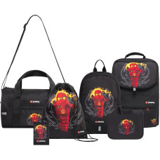 LEGO NINJAGO mokyklinio krepšio rinkinys - 6 dalių komplektas. Erdvus mokyklinis krepšys, CE sertifikuotas pieštukinės dėklas, sporto krepšys, maža kuprinė, piniginė ir sportinis krepšys.