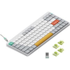nuphy Air75 V2 Wireless Mechanical Keyboard, 84 Keys RGB Hot-Swap Keyboard, Supports Bluetooth 5.1, 2.4G and Wired Connection C for PC/Laptop/Windows/Mac-White Gateron Aloe Switch