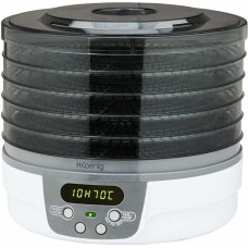 H.Koenig DSY700 Electric Food Dehydrator, 5 Removable Transparent Plates, Adjustable Temperature 40-70°C, 48h Timer, Food Drying