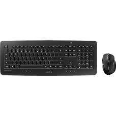CHERRY DW 5100 Wireless Keyboard Mouse Set, Pan Nordic Layout (QWERTY), 2.4GHz Wireless, Plug & Play, Ergonomic Mouse, Battery Operated, Black