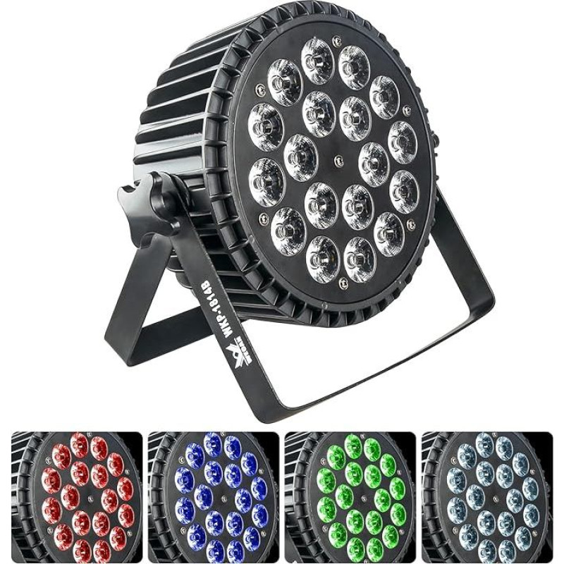 LED Par Headlight Spotlight Stage Lights, 18 LED RGBW 4-in-1 DMX512 LED Par Spotlight DJ Party Light Headlight Lighting for Wedding Party Lighting