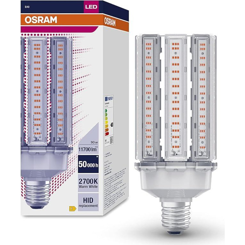 OSRAM Lamps LED Replacement HID Bulbs for Outdoor Lighting HQL LED PRO 11700LM 90W 2700K E40 Aluminum