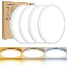 hepside 4 x LED Ceiling Light Flat Round