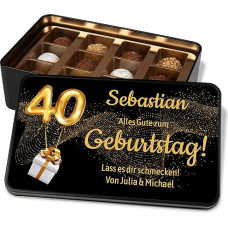 Šokolado skardinė, suasmeninta su metais, vardu ir pageidaujamu tekstu 