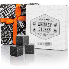 Hediyesepeti viskio akmenų rinkinys, 12 marmurinių viskio ledo kubelių visiems gėrimams, dovanų dėžutės pakuotė, daugkartinio naudojimo viskio ledo kubeliai su medžiaginiu maišeliu, dovanos vyrams, tamsiai pilka spalva