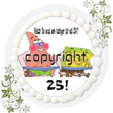Fondant Cake Topper Cake Image Birthday Compatible with Spongi / 25th Birthday K1