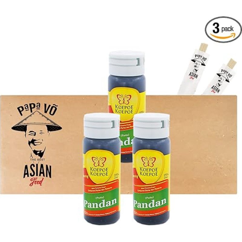 Koepoe Pandan Paste (Papa Vo®) Pack of 3 (3 x 25 ml)