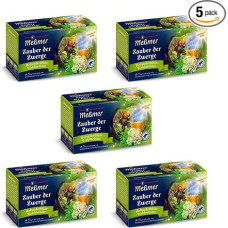 Meßmer Magic of the Dwarves | 5 x Magic of the Dwarves Value Pack | 90 Tea Bags | Fruit Tea with Woodruff Elderflower Aroma | Gluten Free | Lactose Free | Vegan