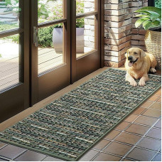 Durų kilimėlis Dirt Trapper Mat Indoor Non-Slip Washable Door Mat Kiliminis grindų kilimėlis įėjimo zonai, priekinėms durims, kiemui, prieangiui, sodui, verandai, 50 x 120 cm