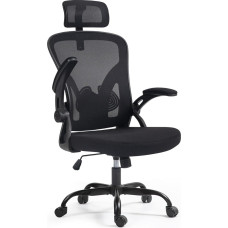 Ahua Ergonomic Office Chair, Desk Chair with Adjustable Headrest, Height-Adjustable Lumbar Support, Office Chair 90° Flip-Up Armrest, Back-friendly Swivel Chair, Office Chair & Gaming Chair