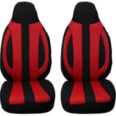 BREMER SITZBEZÜGE Measure Pilot Car Seat Covers Compatible with Smart Fortwo 451 Driver & Passenger from 2007-2014 / Car Seat Covers Set Car Seat Covers Pack of 2 in Black/Red (SMD502)