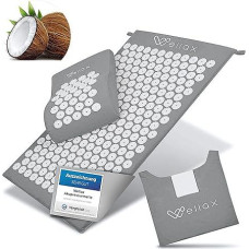 Wellax [Das Original] - Akupressurmatte mit Kissen - Gefüllt mit 100% Kokosfasern - Löst Verspannungen & fördert Durchblutung - Massage Matte mit Akupressurkissen - Ausgezeichnet von Vergleich.org