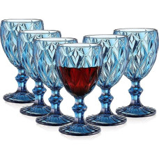 Vyno taurės 300 ml derliaus stiklo Tumbler 6 raudonojo vyno taurių rinkinys Vestuvių stiklo taurių rinkinys 283,5 g Highball taurės Baltojo vyno taurės Stiebų taurės Kokteilių taurės Kalėdų šventei Jubiliejus