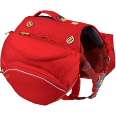 RUFFWEAR Palisades kuprinė šunims, kuprinė, laikymo krepšys ir balno krepšys, nešiojamas diržų krepšys su kišenėmis ir pavadėlio tvirtinimo vieta, skirtas žygiams ir stovyklavimui, Red Sumac, mažas