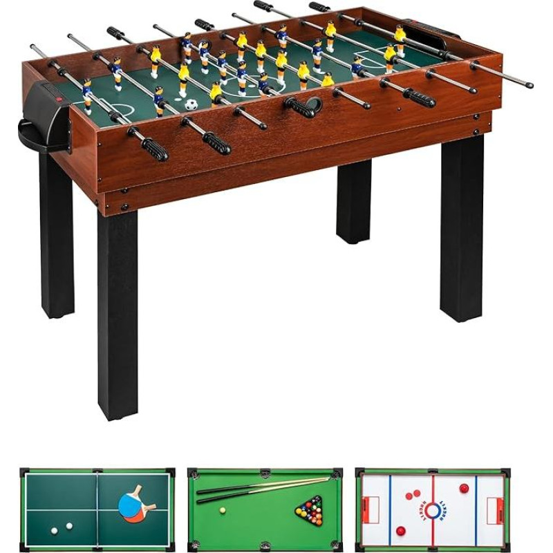 1PLUS platus daugiafunkcinis žaidimų stalas futbolo stalas (10 in 1) visai šeimai.