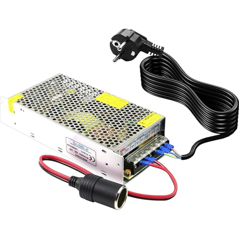 Vegena Switching Power Supply 12 V 20 A Transformer, AC/DC Installation Power Supply, Power Supply Adapter Voltage Converter Switching Power Supply 240 W Car Power Adapter 220 V to 12 V for LED