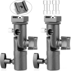 Speedlite Mount Camera Speedlite Mount Stand Flash Light Stand Hot Shoe Camera Umbrella Mount 2 Pieces E-type Compatible with DSLR Camera Canon Nikon Pentax Olympus Nissin Metz and DSLR