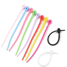 DanLingJewelry 500 Stück 12,7 cm bunte Silikon-Spiralbinder, ovale Form, wiederverwendbar, Silikon-Gummi-Kabelbinder, Kordel-Organizer, Riemen für Draht-Organisation, Heimbüro