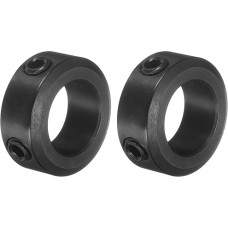 sourcing map 2-teiliges Set Schraubenmanschetten, 16 mm Bohrung, 1045 Stahlschaftmanschetten, 26 mm Außendurchmesser, 10 mm Breite Achsmanschette für Linearstangenwellenführung