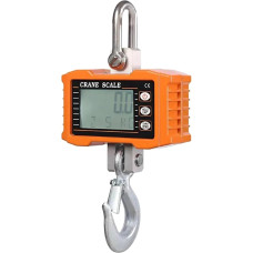 AMEHRU Digitale Hängewaage, 1000 kg/2204 lbs, tragbare Hochleistungs-Kranwaage, LCD-Hintergrundbeleuchtung, industrielle Hakenwaage, Einheitenänderung/Datenspeicherung(Orange)