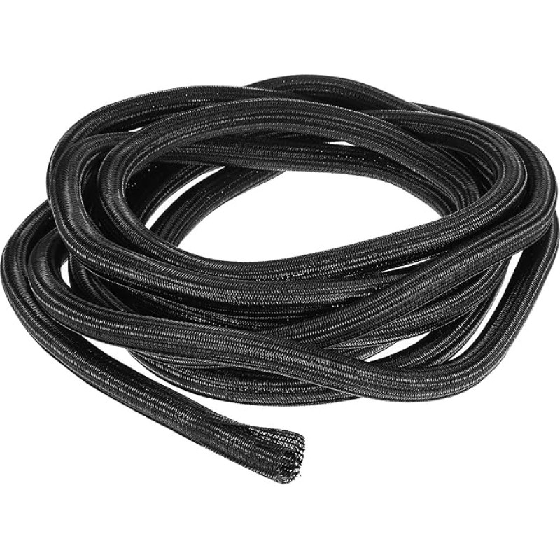 QUARKZMAN 20 Ft - 3/4 Inch Split Sleeving, Braided Cable Sheathing, PET Cable Management, Wire Tube Cable Protection, Wire Mesh Hose for Office and Home Devices, Black