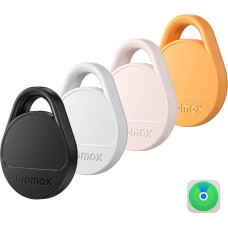 Momax Smart Air Tracker, Luggage Tracker, Smart Tag for Keys, Backpacks, Purses and Pets, Works with Apple Find My (iOS 18+ Only), Includes Global Search Cover, 4-Piece Set