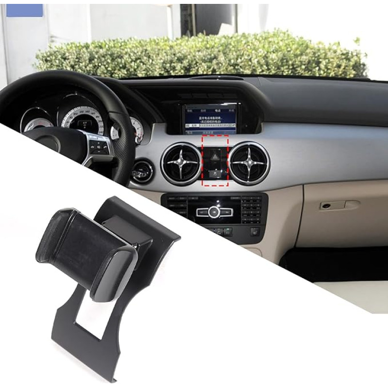 DIYUCAR Car Mobile Phone Holder for Benz GLK X204 2013-2015, Centre Console Air Vent 360° Rotation Cradle for All Mobile Phones (Style A)