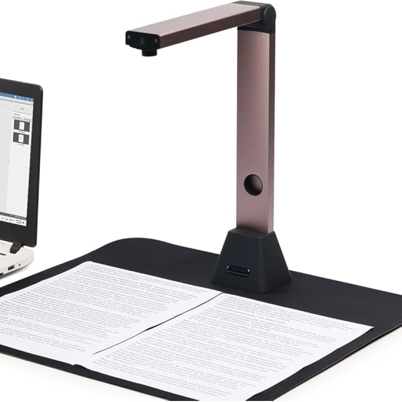 iOCHOW 13MP Professional Book Scanner: A3 Capture Size Portable USB Document Camera, 3-Level LED HD Book Scanner, Multilingual OCR Scanner Visualizer for Class Meetings