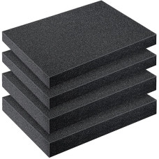 Kayfg 4 Stück Zuschneidbare Polyurethan-Schaumstoffpolster, Schaumstoffplatten, Bastelschaum, Werkzeugkasten-Schaumstoffeinlage für Koffer, Verpackungspolsterung