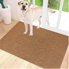 Doormat Outdoor and Indoor - Door Mat Outdoor Robust, Non-Slip Dirt Trapper Mat Indoor, Absorbent Door Scraper Outdoor in Many Colours, Floor Mats for Front Door, Entrance, Hallway, Office (Brown, 80