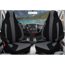 Individualūs vairuotojo ir keleivio sėdynių užvalkalai, suderinami su 