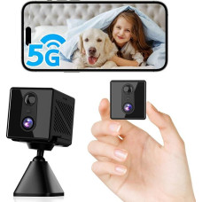 aidowocam Mini Camera, 5G WiFi Indoor Surveillance Camera, Camera Surveillance Indoor, Free Cloud Storage, Long Standby Battery Camera, Motion Sensor, Night Vision, Supports SD Memory