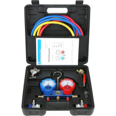 AC-Diagnose-Verteiler-Set, HVAC-Diagnosewerkzeug für Auto-Haushalt, R22, R134A, R404A, R410A, Kältemittel, 1,5 m Schlauch, verstellbarer Schnellkupplung