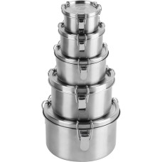 nicelock Nerūdijančio plieno maisto konteineriai su hermetiškais dangteliais - daugkartinio naudojimo maisto paruošimo laikymo konteineriai Nepralaidūs metaliniai 