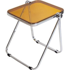 Acrylic Side Table Foldable Acrylic Coffee Table Foldable Transparent Bedside Table Leisure Table Acrylic Side Table Study Coffee Table Home Office Exhibition (Size: 41 x 36 x 44 cm, Colour: Orange)