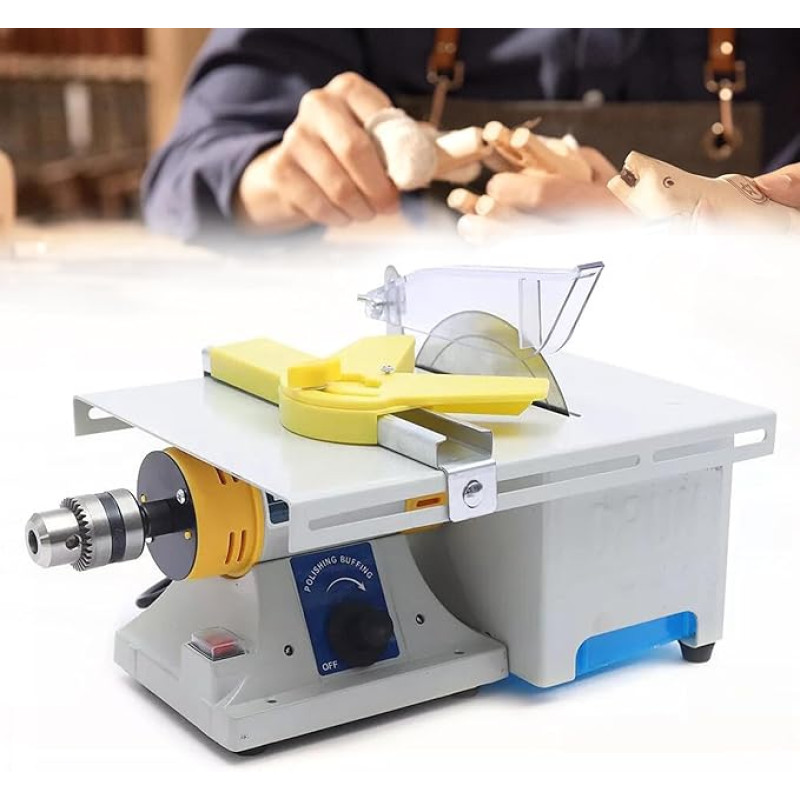 Gemstone Polishing Machine, 800 RPM Table Polisher, Desktop Jade Cutting and Polishing Machine for Woodworking, 750 W Electric Jewellery Grinding Machine, Jewellery Rock Gem Polishing Tool