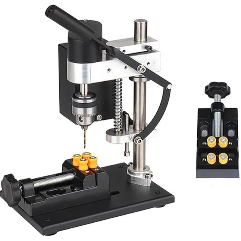 Tischbohrmaschine, Neue Mini-Desktop-Tischbohrmaschine Micro DC Siebenstufige Geschwindigkeitsverstellbarer Heim-Präzisions-Bohrmaschinenständer