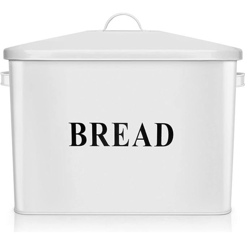 HaWare Bread Bin, Metal Bread Bin for Kitchen, Countertop, Large Bread Loaf Holder, Storage Container - 13.5