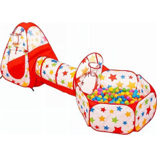 NUBUNI 3-Part Children's Play Tent, red