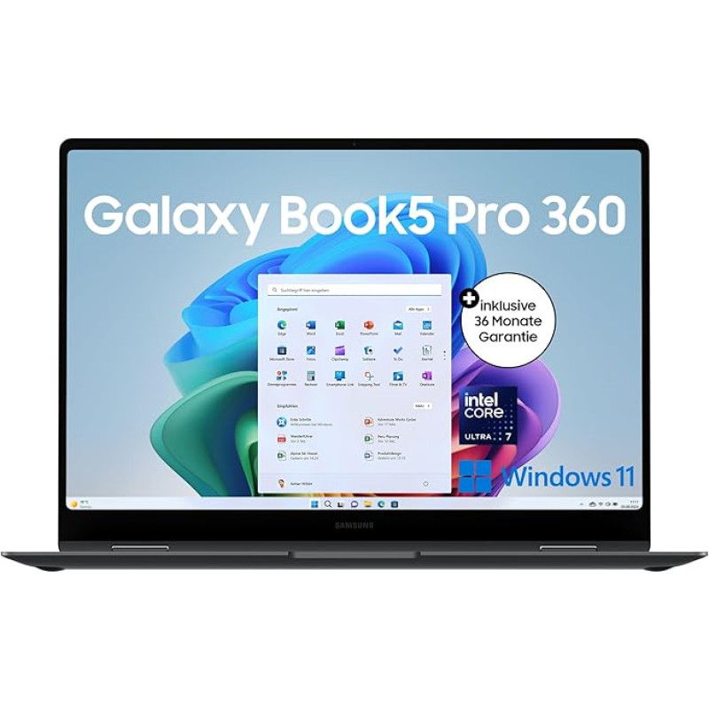 Samsung Galaxy Book5 Pro 360 2-in-1 Laptop, 16-Inch Display, Convertible AI Notebook, Intel Core Ultra 7, 32GB RAM, 1TB Memory, Copilot+ PC, Moonstone Grey