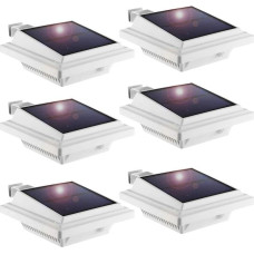 KEENZO LED Solar Gutter Light, Solar Lights for Outdoors, 25 LEDs Solar Light, Auto On/Off, White, Cool White Light (Set of 6)