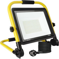 200 W LED Construction Spotlight, 21600 lm Super Bright Work Light, Portable Construction Spotlight, 6000 K Daylight White, IP66 Waterproof, EU Plug Construction Lights with 3.5 m Cable and Switch for