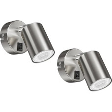 ledscom.de WAIKA Wall Spotlight, Single Bulb with Switch, GU10 Matte Black, Light Bulb, Number Selectable